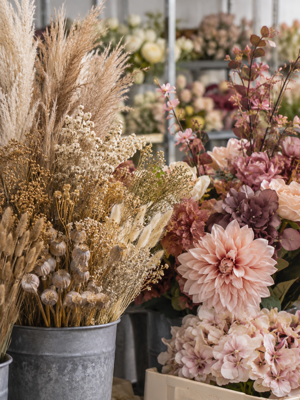 Tørrede blomster & silkeblomster